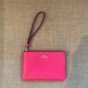 Pink Coach Wallet with wrist strap